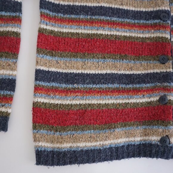Vintage Croft & Barrow Stripe Knit Button Front Cabincore Grandpa Sweater M - Picture 7 of 10